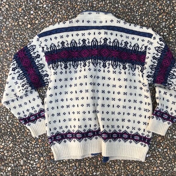 Vintage L L Bean Nordic cardigan L - Picture 3 of 5